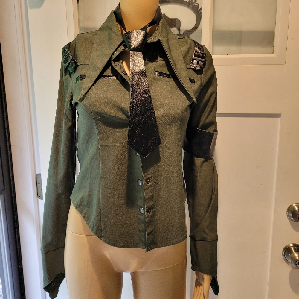Killstar Secret Mission gothic style button up shirt NWOT